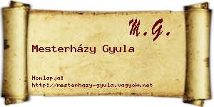 Mesterházy Gyula névjegykártya