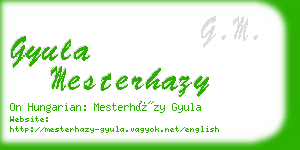 gyula mesterhazy business card